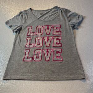 Bobbie Brooks Gray Tee with Pink Love Design